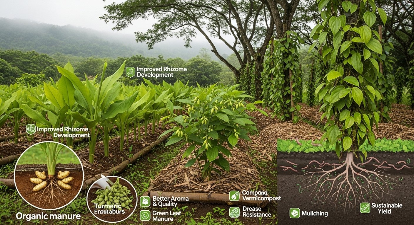 Best Organic Fertilizers for Spices (Turmeric, Cardamom, Black Pepper)