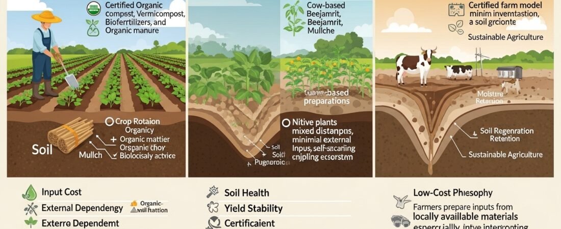 Organic Farming vs Natural Farming vs Zero Budget Farming