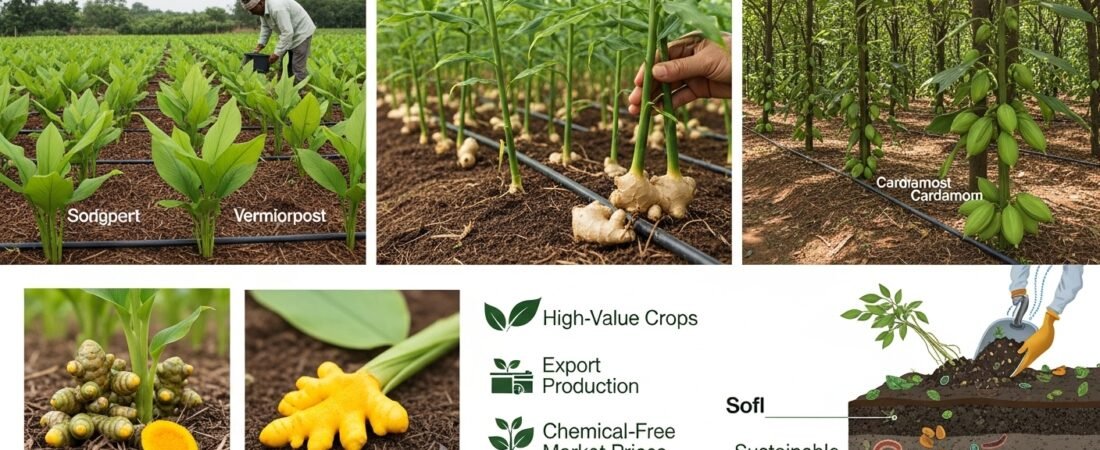 Organic Spice Farming (Turmeric, Ginger, Cardamom)